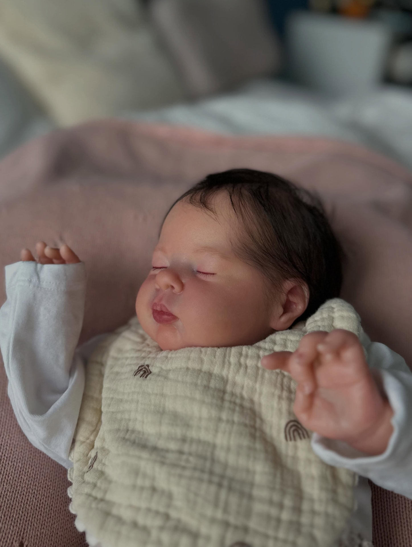 Elodie — Full Silicone Sleeping Newborn — sleeping newborn reborn doll, photo 5
