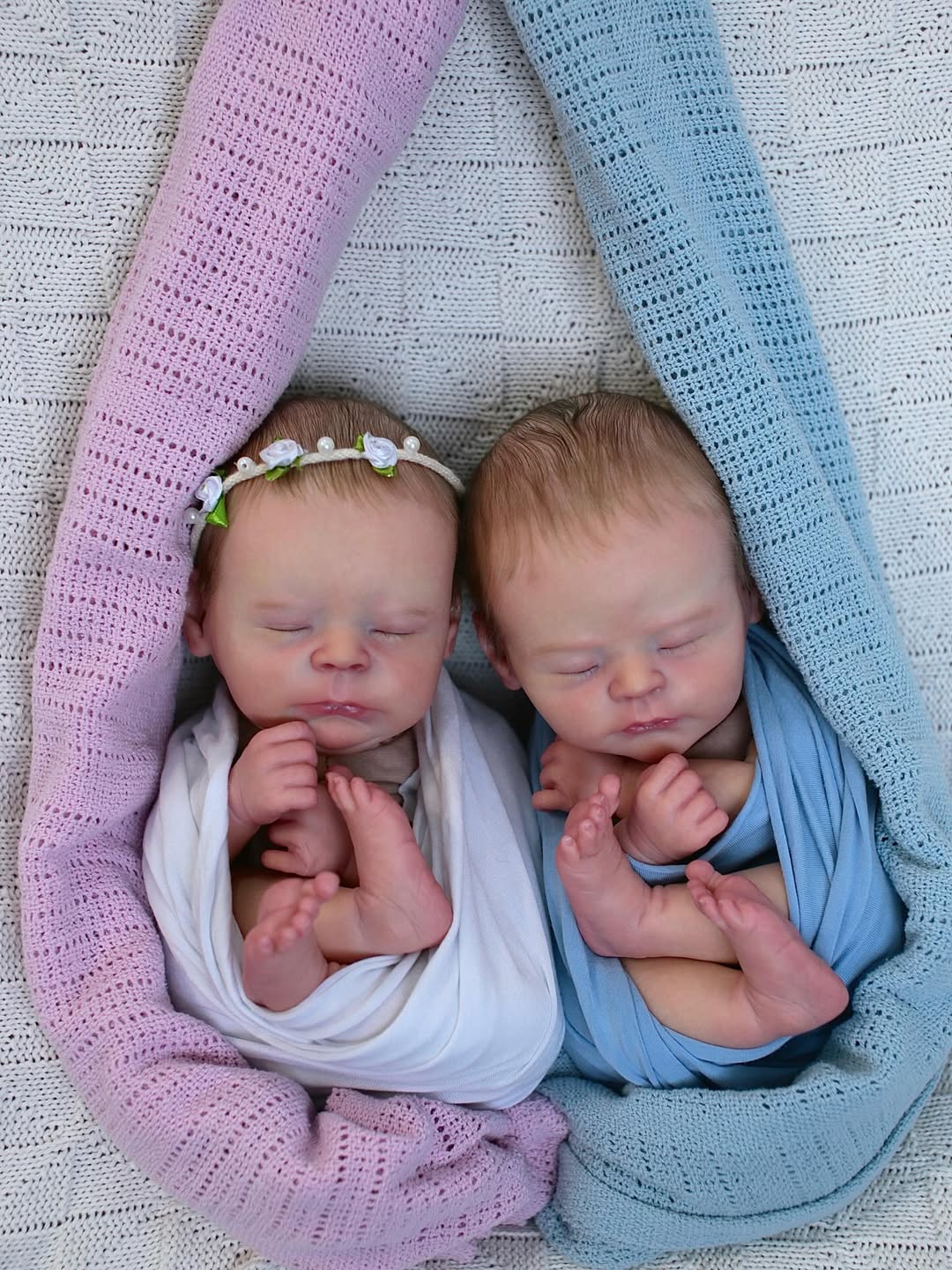 Rose & Ruby — Twin Set — sleeping newborn reborn twin set