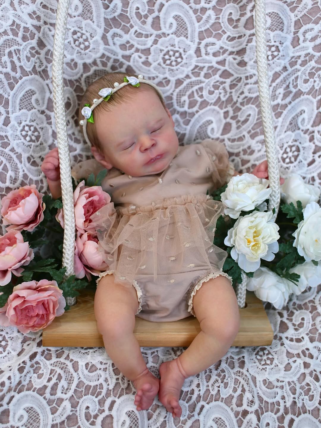 Rose & Ruby — Twin Set — sleeping newborn reborn twin set, photo 4
